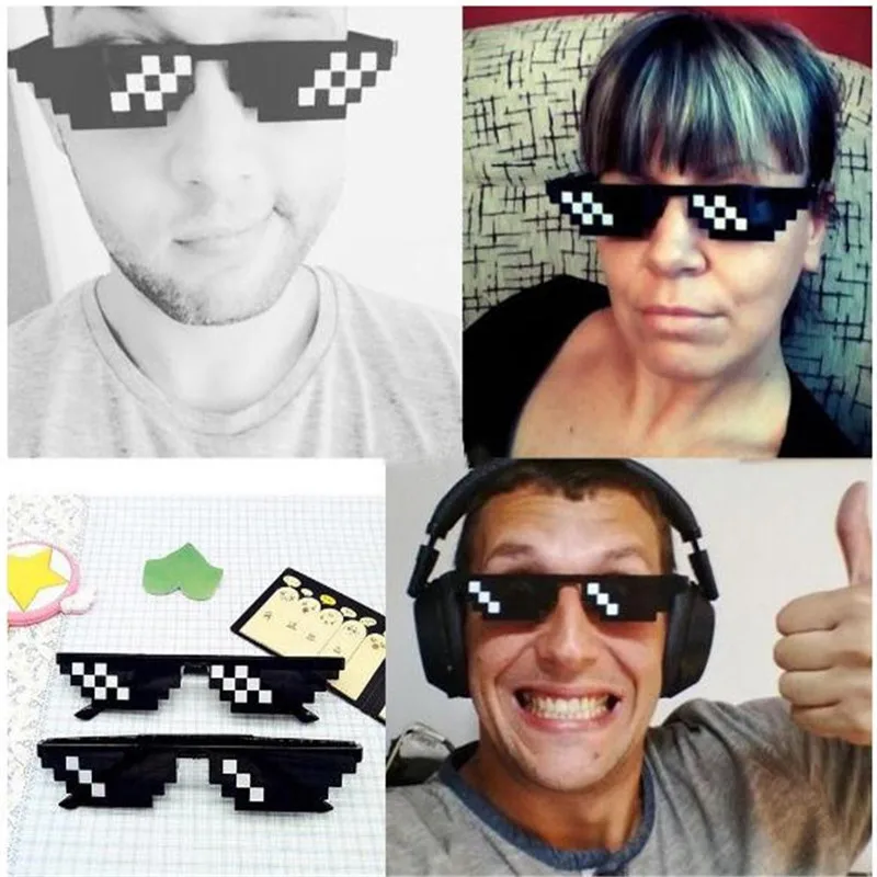Солнцезащитные очки MLG Pixelated Kids Thug Life Deal with It для вечеринки мозаичные винтажные