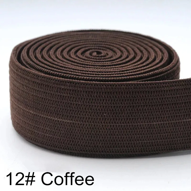 C12 Coffee 1 рулон цветных резинок 20 мм 50 м плоская прошитая резинка для нижнего белья трусы Бюстгальтер резиновая одежда декоративный мягкий пояс - Цвет: C12 Coffee