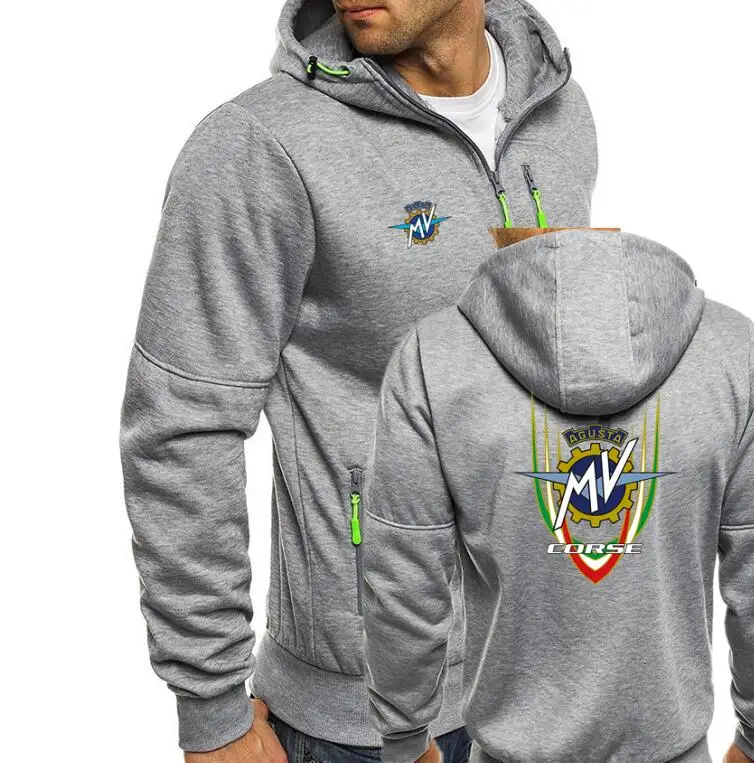 MV Agusta Corse Print Mens zipper Sweatshirt Men Hoodies Autumn Sweatshirts Hoodie Winter Hooded Tracksuit Hombrer Clothes | Мужская