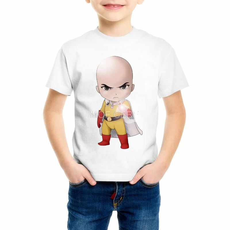Модная Удобная футболка для мальчиков и девочек Детская с принтом ONE PUNCH MAN