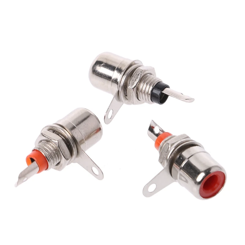 Новинка 2019 10 шт. гнездовой адаптер с никелированным RCA разъемом для монтажа на