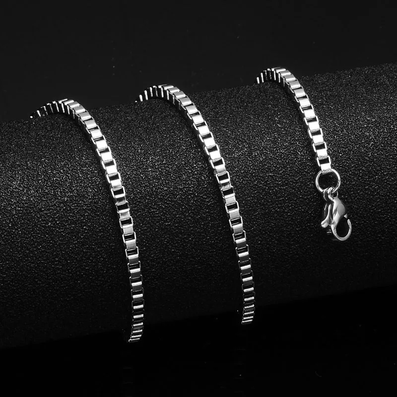 Silver Box Chain Хип 24 дюйма золото серебро Цвет Нержавеющая сталь кубинское звено цепочка на шею для мужчин ювелирные изделия змея/коробка/Висячие/панцирные/плоские/Твист цепи - Окраска металла: Silver Box Chain