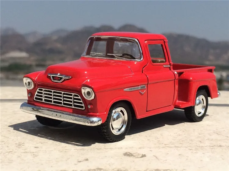 Высокая имитация, изысканные литые игрушки, автомобиль, Стайлинг 1955, Chevrolet Stepside, пикап, 1:36, сплав, модель для детей