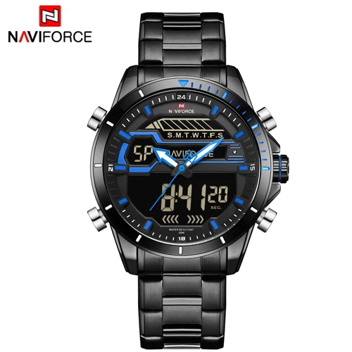 NAVIFORCE мужские часы Топ люксовый бренд мужские спортивные часы мужские кварцевые светодиодный цифровые часы мужские водонепроницаемые армейские военные наручные часы - Цвет: B B BE