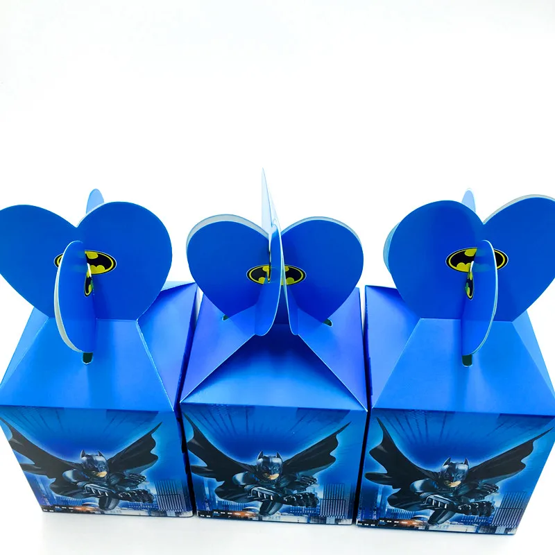 6 шт./лот коробки для конфет с Бэтменом тематические подарочные детские мальчиков