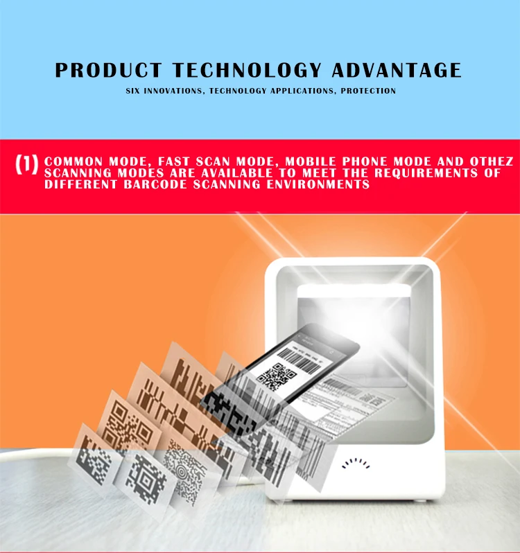 Сканхоум Платформа USB проводной сканер штрих-кода POS супермаркет 1D/2D на экране рабочие коды для Мобильных Платежей SH-7200