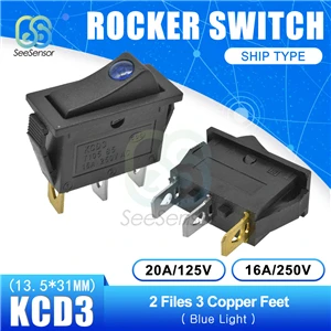ON-OFF 3pin KCD3 кулисный переключатель ВКЛ-ВЫКЛ 2 положения 2 Pin/3 Pin электрооборудование выключатель питания 15A 250VAC/20A 125VAC - Цвет: ON-OFF 3pin