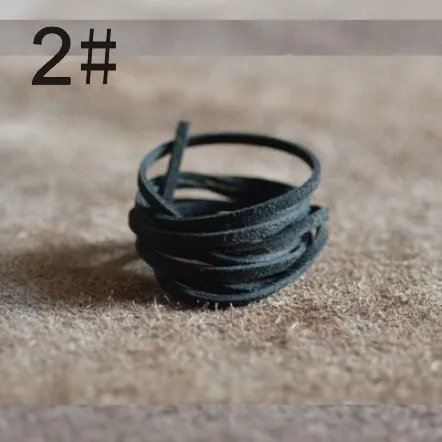 10 Yards Смешанные цвета, черный, белый, коричневый, 4 м, 3 мм, плоская искусственная замша, корейский бархат, кожа, шнур, веревка, нить, кружево - Цвет: 10 Yards