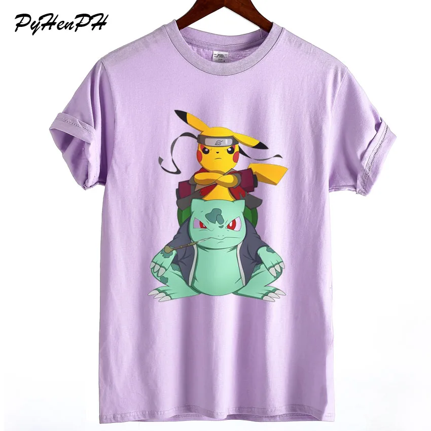 Женская футболка из 100% хлопка с принтом Pokemon Go Пикачу лето 2018|cotton t-shirt women|print tee