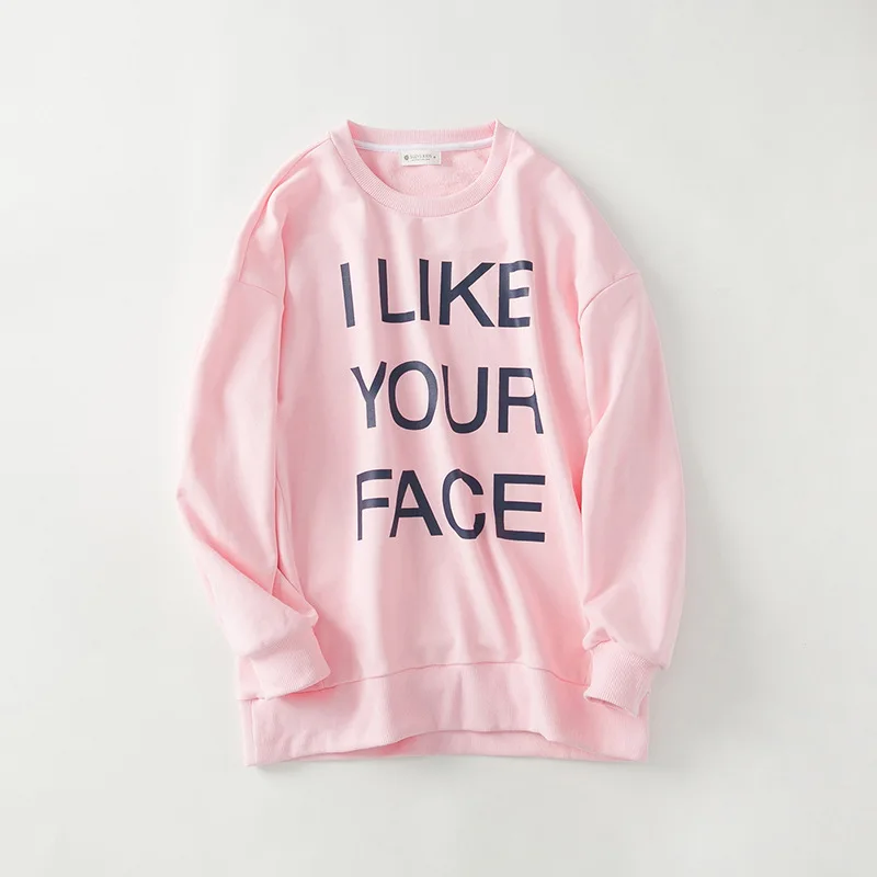 Семейные комплекты одежда для семьи с надписью I LIKE YOUR FACE мамы и дочки свитер всей