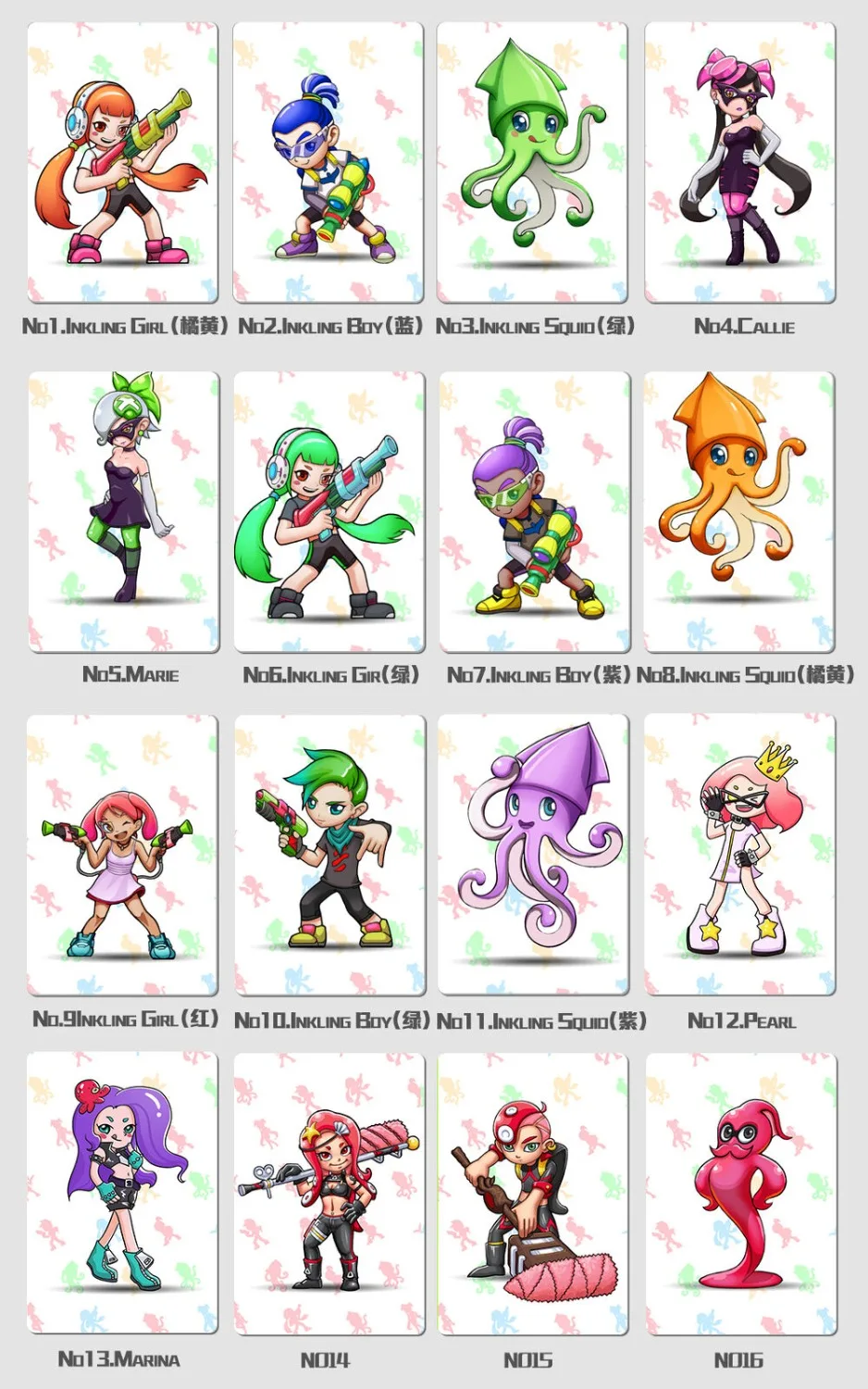 16 полноразмерных игровых карт NFC Tag Marina Splatoon 2 Lnkling для amxxbo Switch/Wii U|Карты контроля