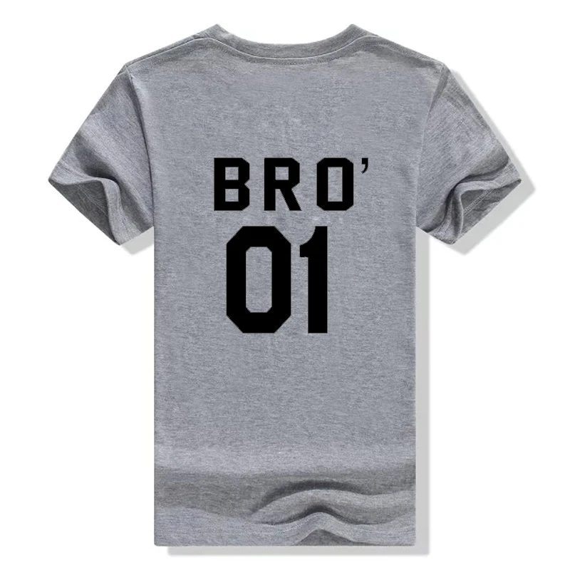 BRO 01 BRO 02 братья футболки tumblr битник друзья футболка для мужчин хлопок bro футболки для девочек модная bff Мужская футболка, топ с короткими рукавами