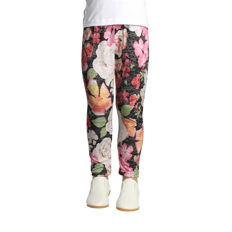 Модные детские штаны с цветочным принтом сезон осень-лето узкие брюки для