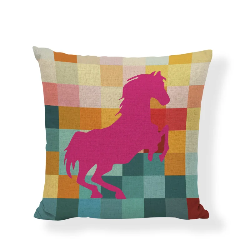 Винтажная лошадь хлопок лен Геометрическая Корона английский флаг 45*45 см