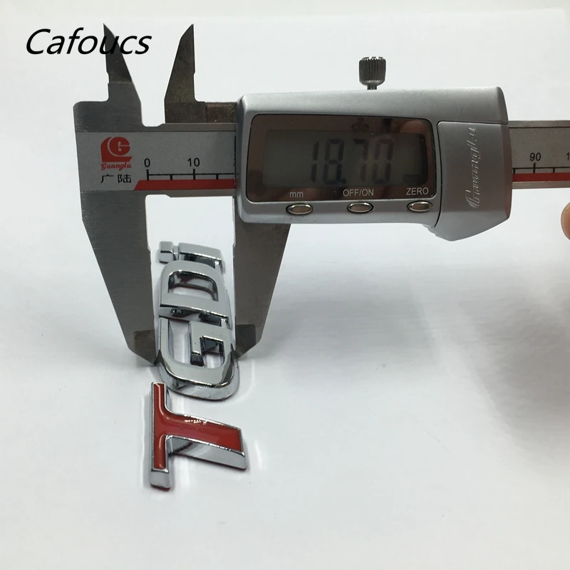 

Cafoucs Metal TGDI Emblem Car Rear Trunk Lid Emblem Badge Sticker For Kia For Hyundai T Gdi Logo