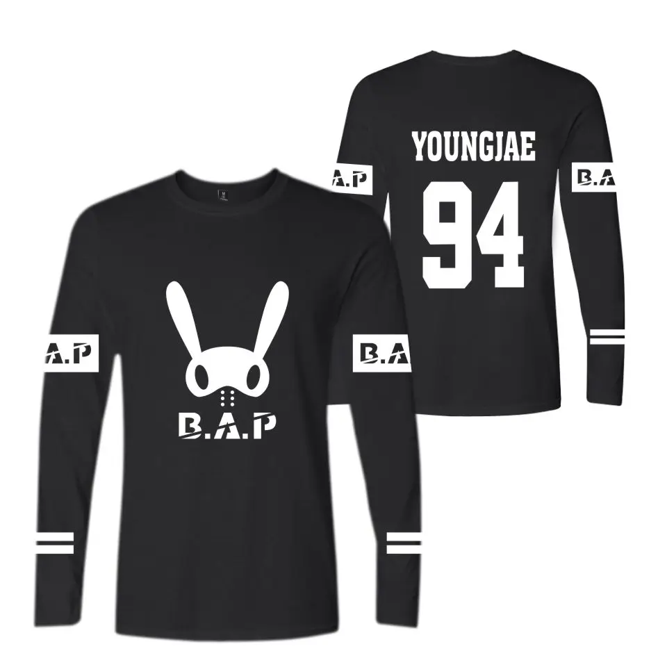 B.A.P популярные группы Kpop подходящие женские/мужские летние футболки с длинным