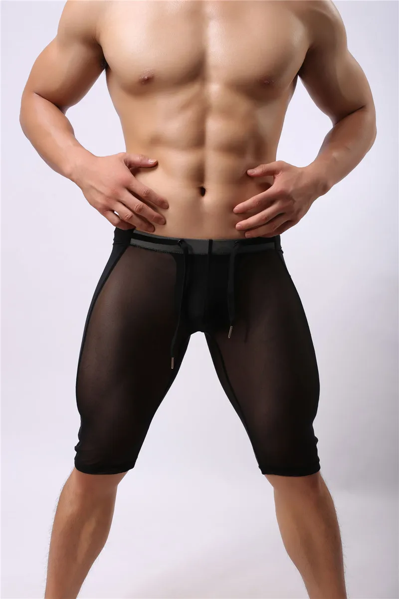 New Brand BRAVE PERSON Mens Shorts Fitness Trousers Solid Mesh  Bodybuilding Middle Shorts #FY32