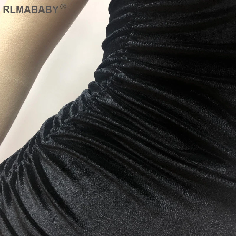 Летние rlmababy бархатное Плиссированное длинное платье без бретелек для женщин с открытыми плечами и открытой спиной, облегающее макси платье, повседневные Клубные вечерние платья, сексуальное платье