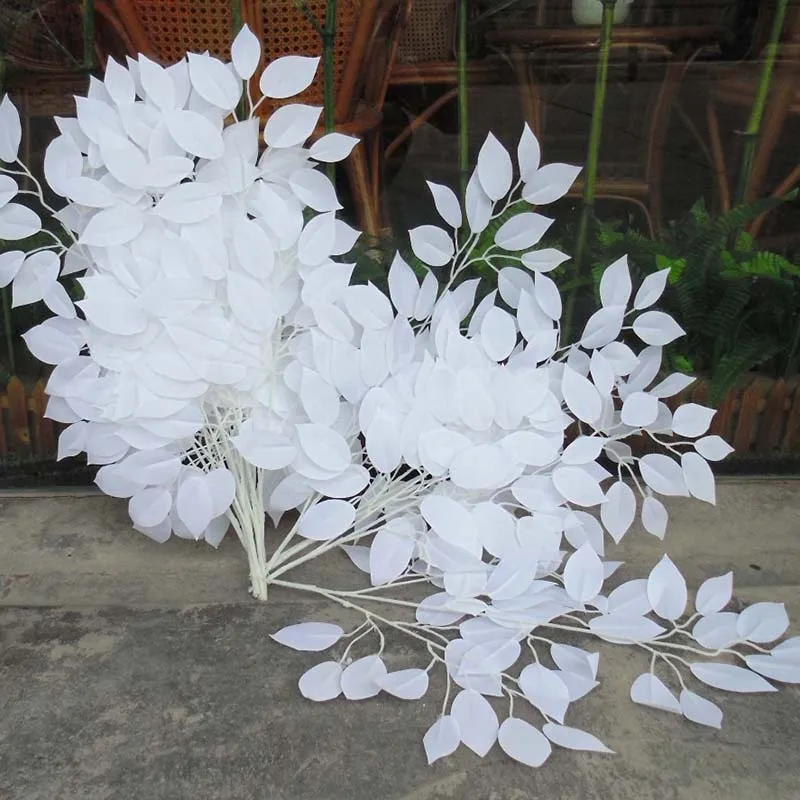 Горячие Diy один дюжина искусственных белых листьев Свадьба фестиваль праздник