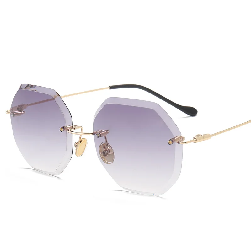 CIVICHIC новые модные женские без оправы со стразами режущие солнцезащитные очки с