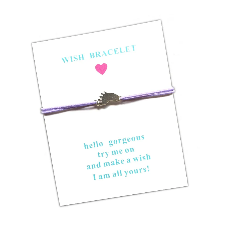 10 шт./лот браслет с надписью Wish Card из нержавеющей стали очаровательный
