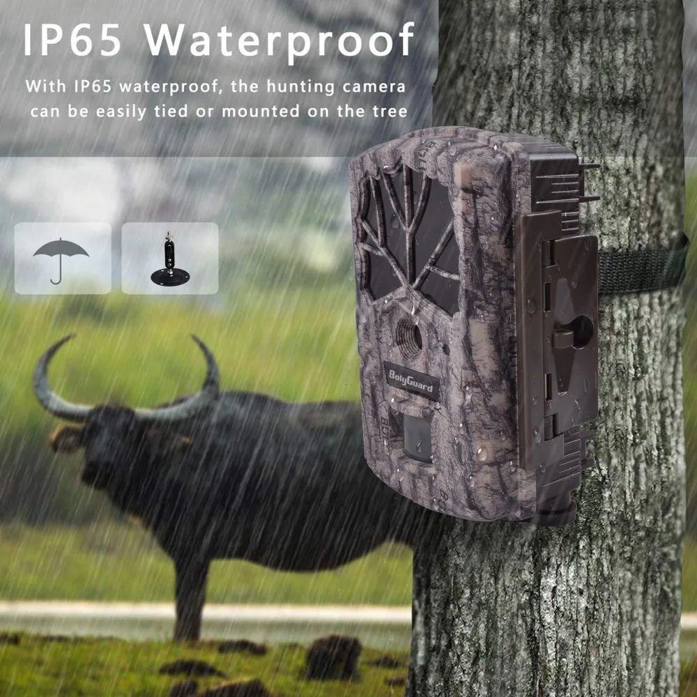 Bolyguard охотничья пробная камера 24MP 1080P ночное видение черная ИК камера chasse 100ft камера для дикой природы фотокамера Камара Каза