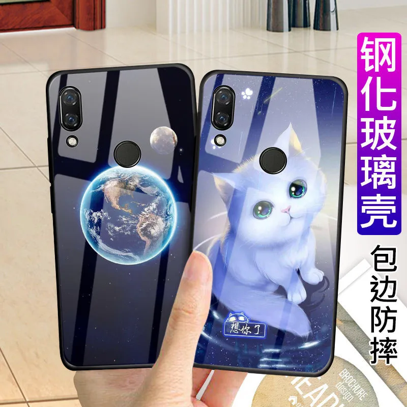 Цветной чехол из закаленного стекла для Xiaomi Redmi Note 7 накладка 5 6 Pro Plus S2 5A 6A