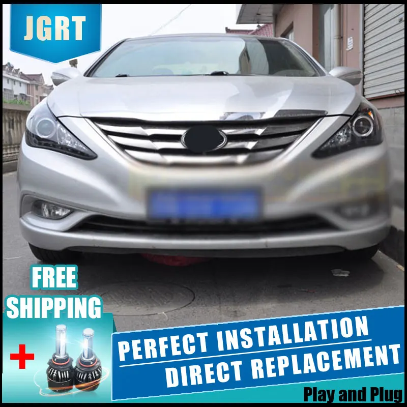 Светодиодные фары для Hyundai Sonata8 2013 2 шт. Автомобильные светодиодные двойные