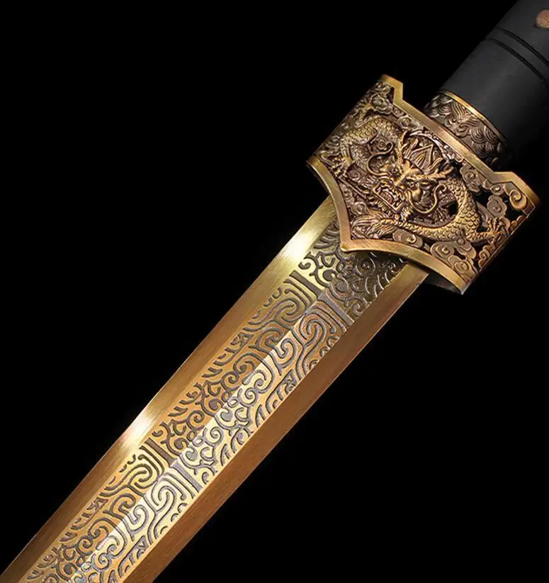 Китайский Меч HanJian катана лезвие из углеродистой стали меч Wushu Черная оболочка