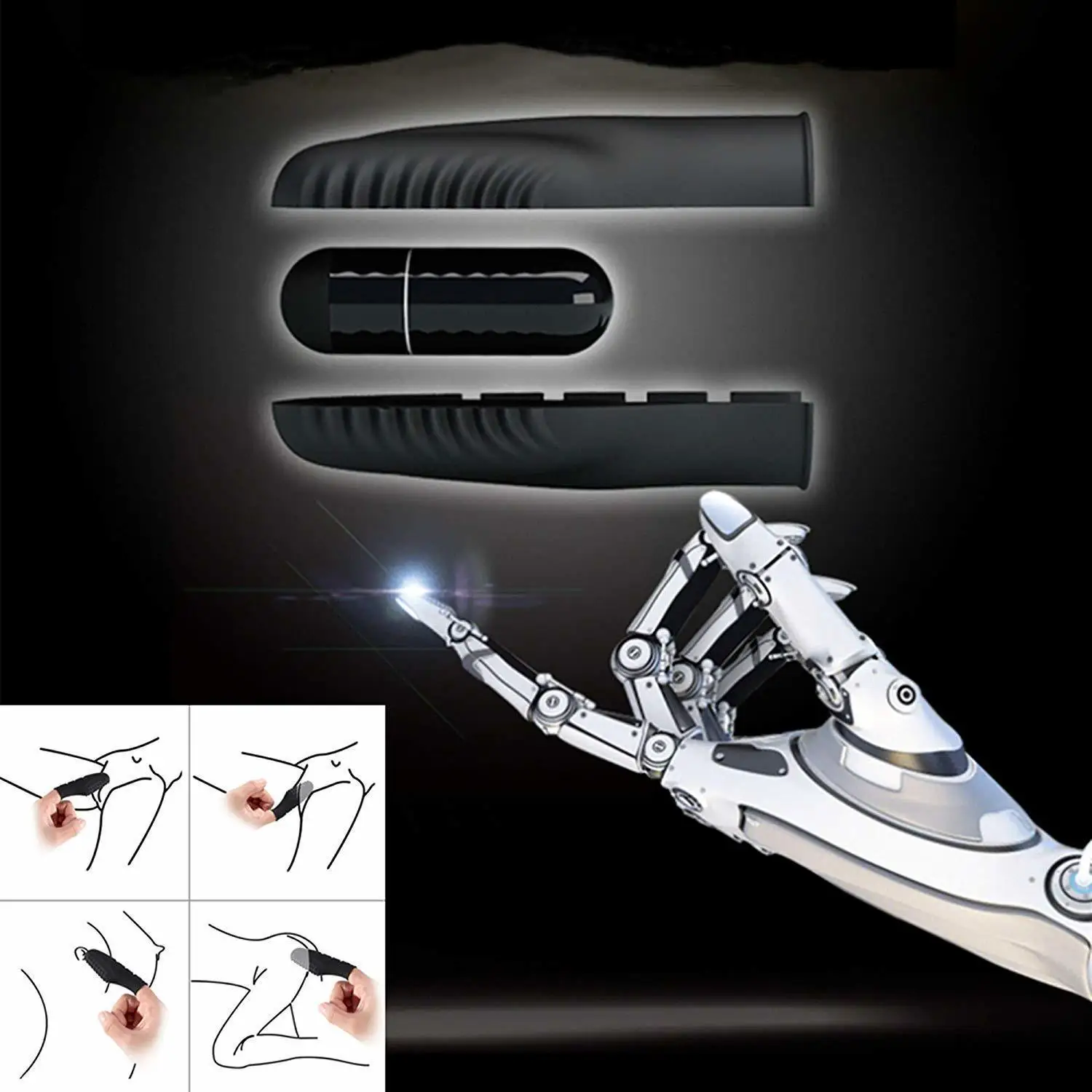 Латексный рукав для пальца tease клиторные Вибраторы Клитор Анальный массаж