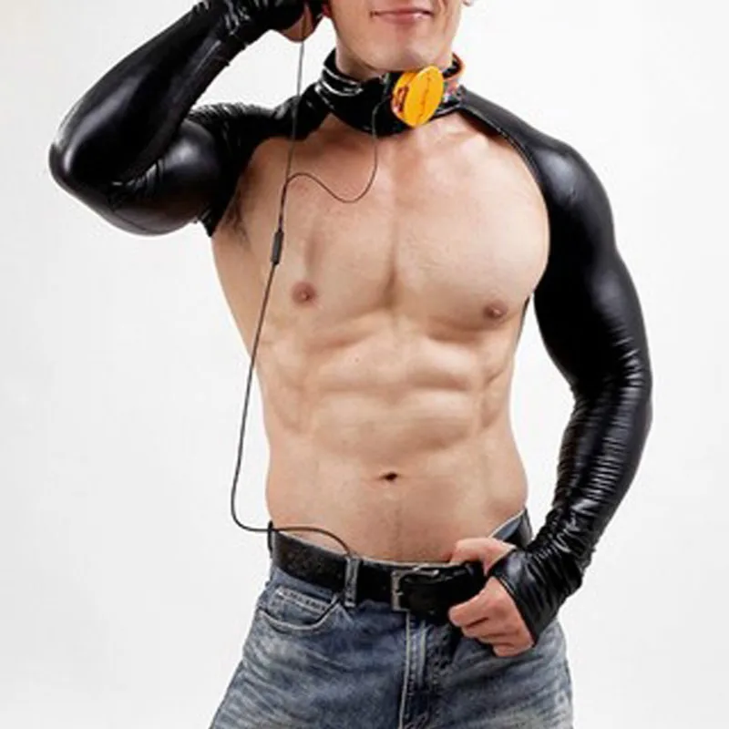 

Жилет мужской кожаный, пикантная майка в готическом стиле, облегающая защита, для подиума, сцены, Размеры M, L, XL, XXL