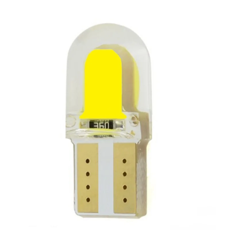 100 шт. T10 W5W силиконовый корпус COB LED автомобильная парковочная лампа 192 501