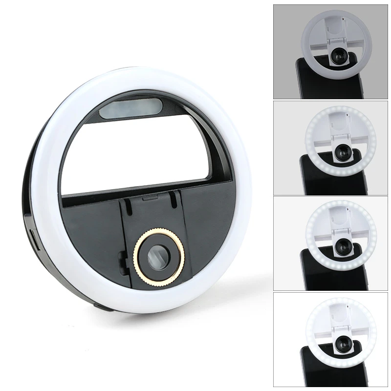 USB зарядка светодиодное кольцо для селфи освещение макросъемки ресниц