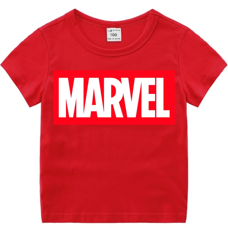 Модные хлопковые футболки с принтом Marvel для мальчиков и девочек детские мягкие