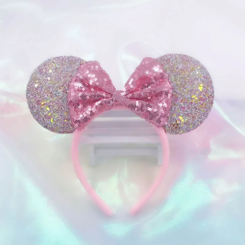 E Disney Girl Женская осветительная повязка головной убор аксессуары мультфильм Микки Минни дети Kawaii плюшевая повязка для волос ленты вечерние игрушки подарок - Цвет: E