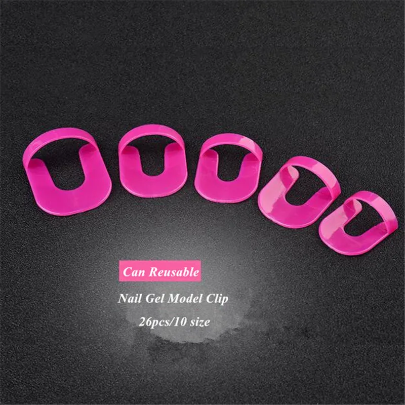 26 шт./компл. дамы ногтей гель модель Клип Маникюр края клей влагозащищенная