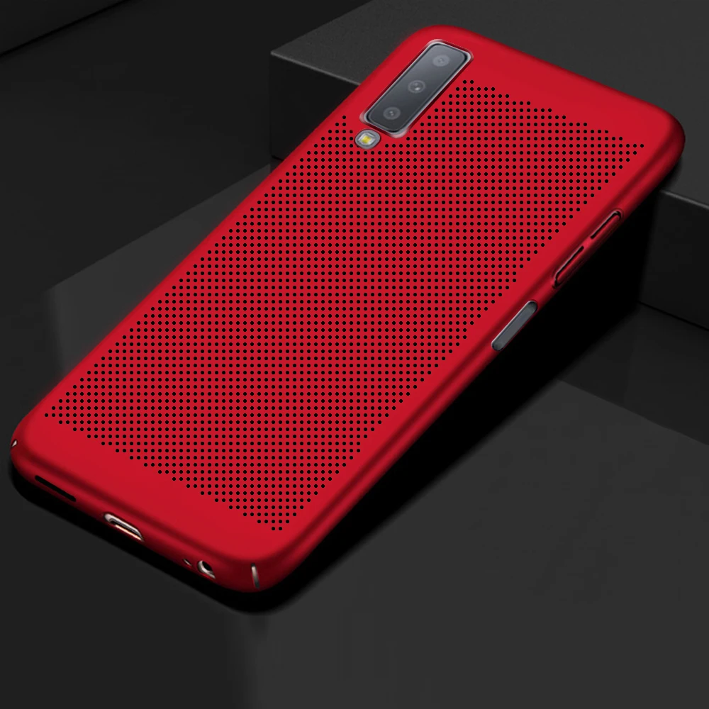 Red Тепловыделение чехол для телефона для samsung Galaxy A70 A50 A40 A30 A20 A10 крышка Жесткие ПК-Чехлы для samsung 70A 50A 40A 30A 20A 10A - Цвет: Red