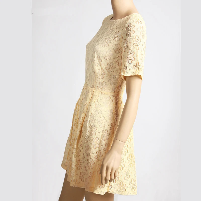 Кружевное платье с подсолнечником Kate Middleton модные плиссированные платья