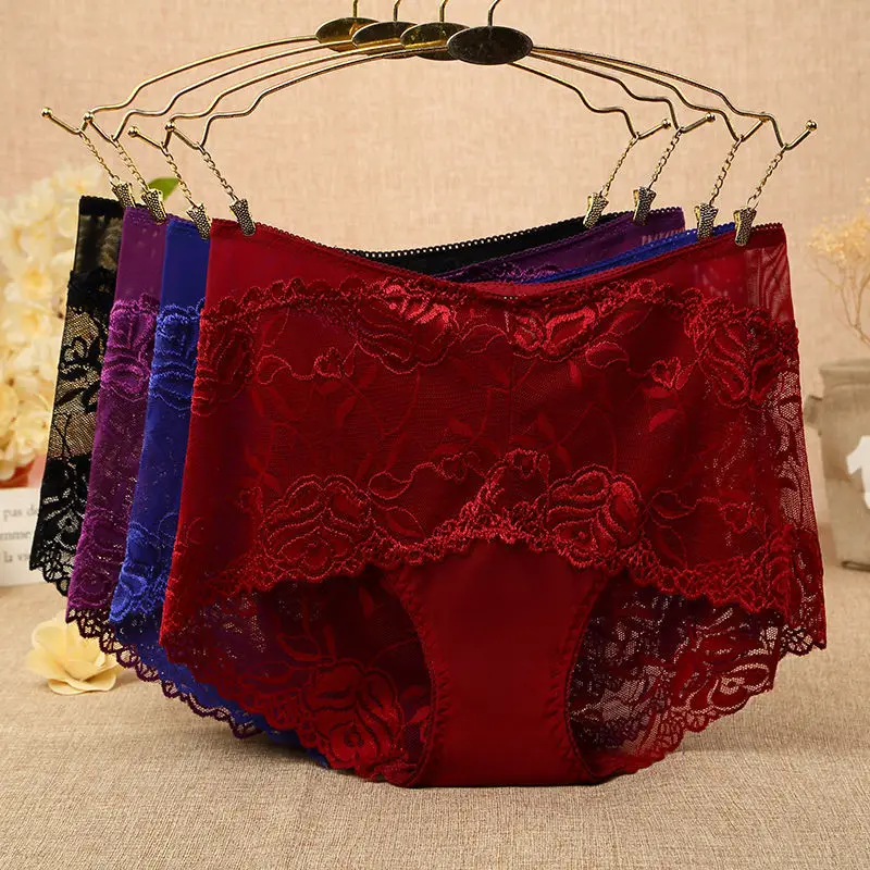 PRTYW Large Size Women Underwear Sexy Lace Women's Panties Transparent Briefs SeamlessLingerie Female Underpants |