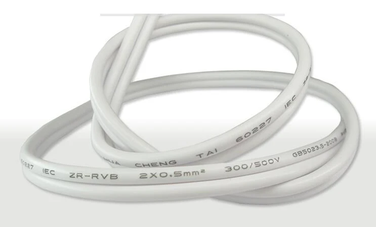 Бытовой Электрический провод 0 75 мягкий белый двухлинейный огнестойкий медный