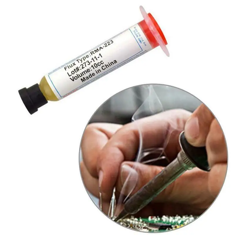 Слабенькая кислота Smd сварочная паста флюсовая смазка 10cc Rma-223 с гибким наконечником шприц флюс паяльной пасты Смазка ремонт Solde инструмент Smd