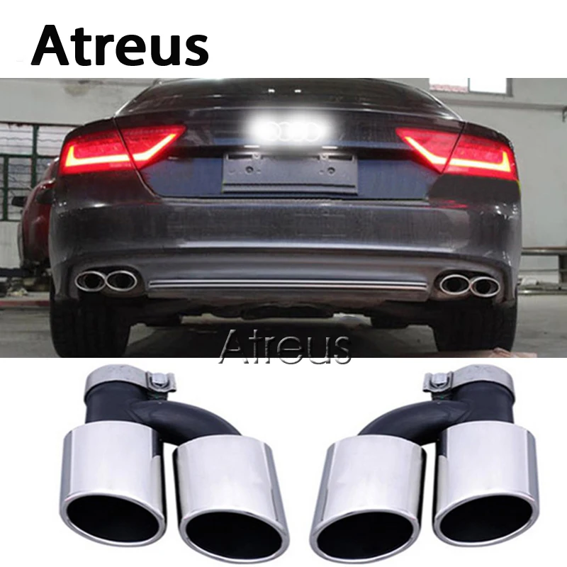 Atreus 1 пара для 2015 2016 Audi A7 аксессуары 2014 до S7 автомобильный глушитель выхлопной
