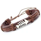 Рыба костяная собачья лапа черепаха искусственная черепа корона стрелка маска искусственные коричневые Вощеные кожаные браслеты женские и мужские ювелирные изделия
