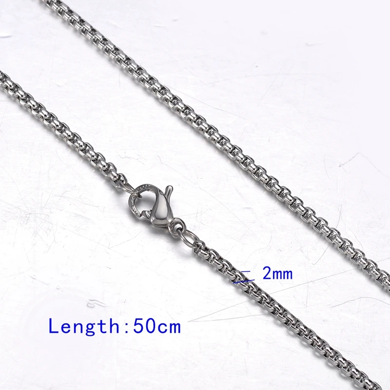 Женские квадратные Бусы из нержавеющей стали длинное ожерелье с цепочкой