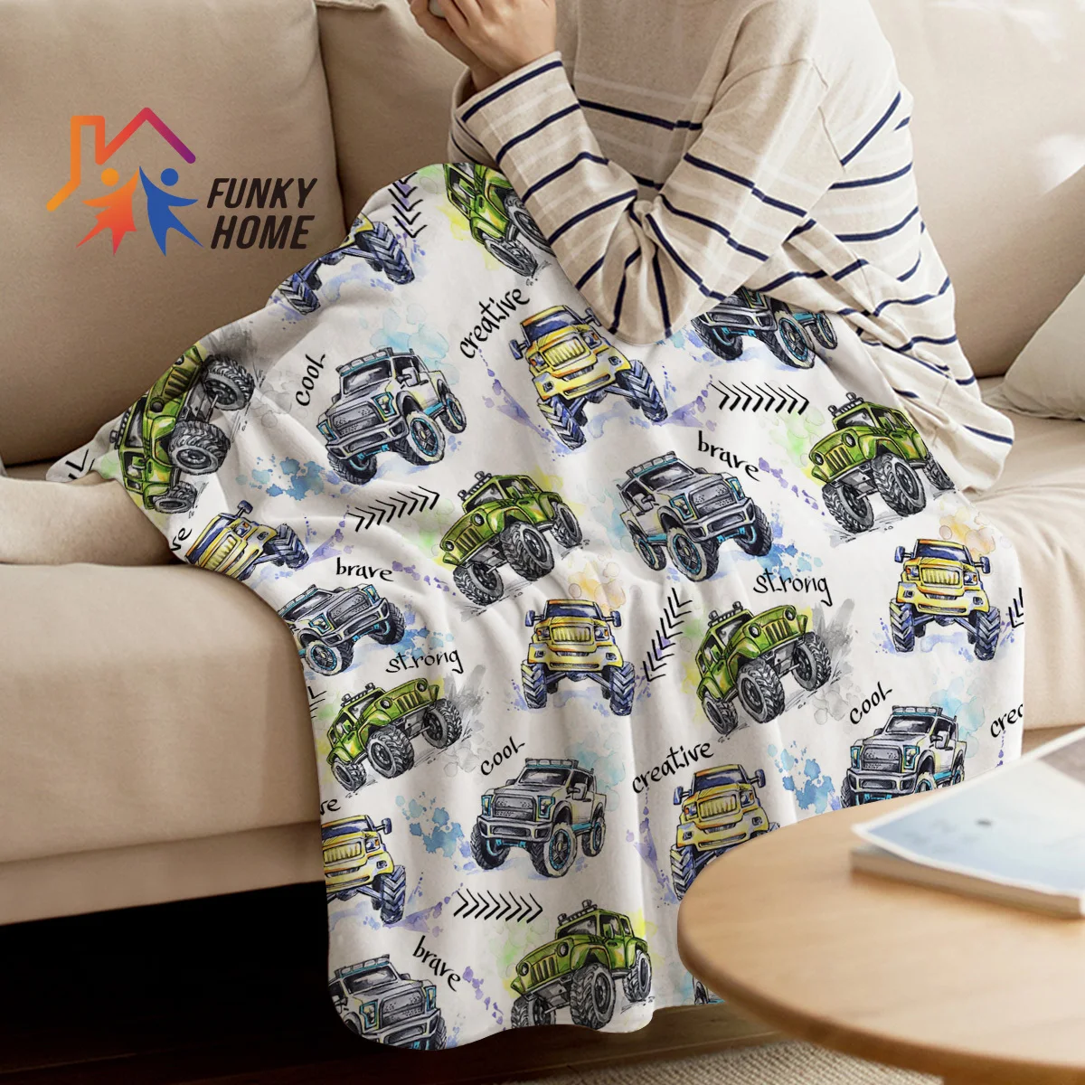 Funkyhome индивидуальное одеяло с рисунком багги Флисовое для кровати домашние