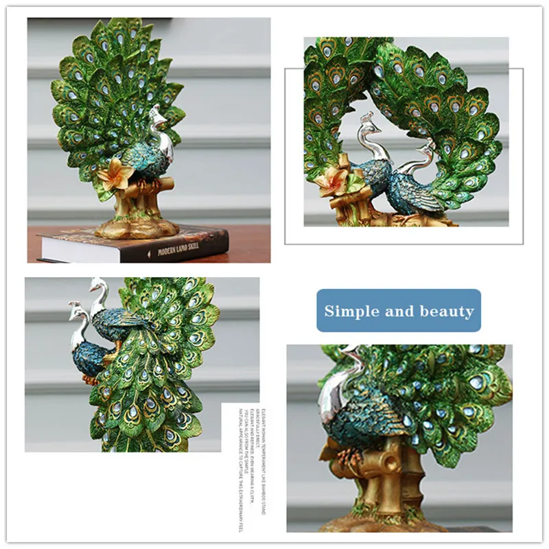Украшение для дома статуэтки павлина из смолы украшения креативный Павлин