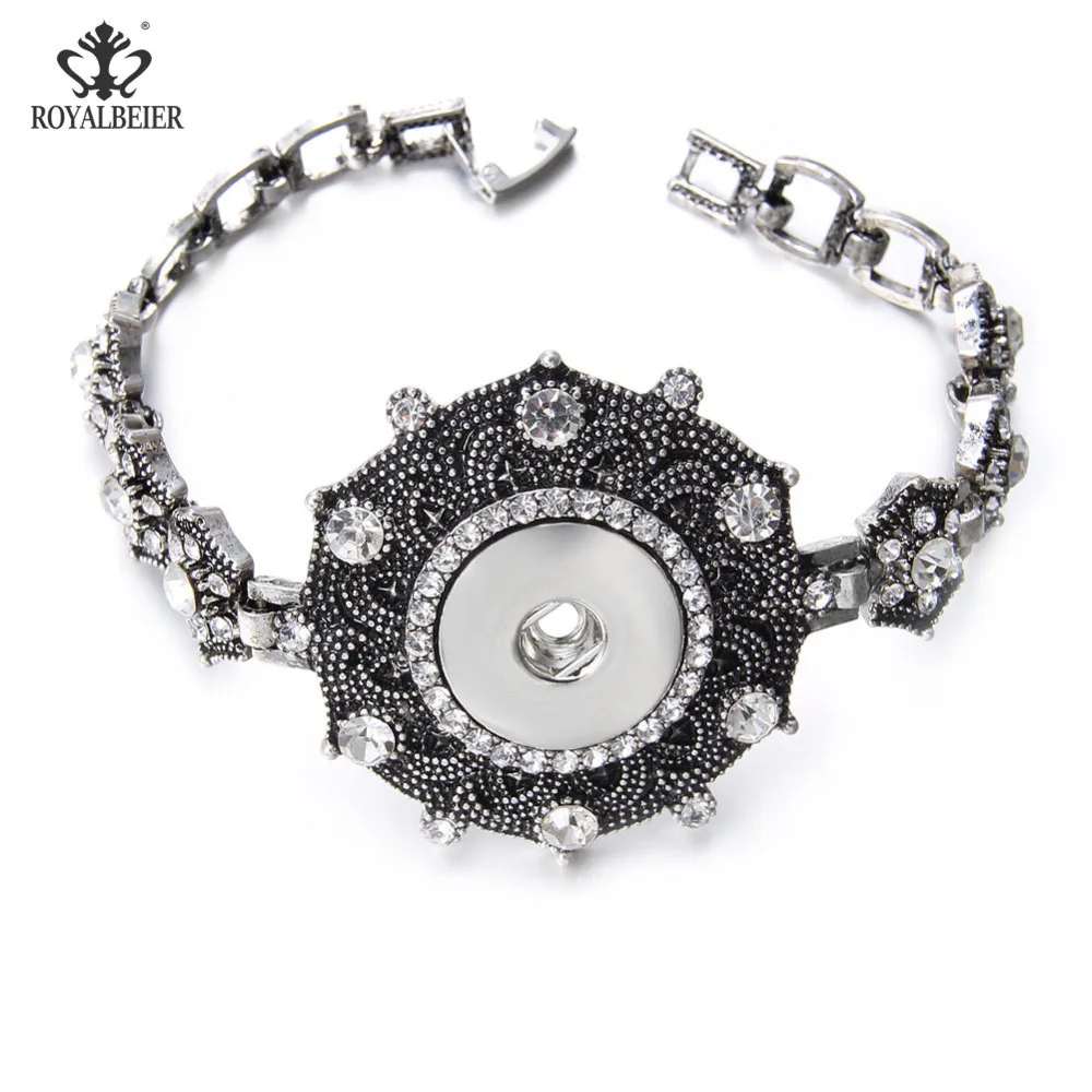 

ROYALBEIER Multi Stainless Steel Snap Jewelry Bracelets&Bangle 18mm Snap Button Jewelry For Women LOVE Charms Wholesale SZ0526