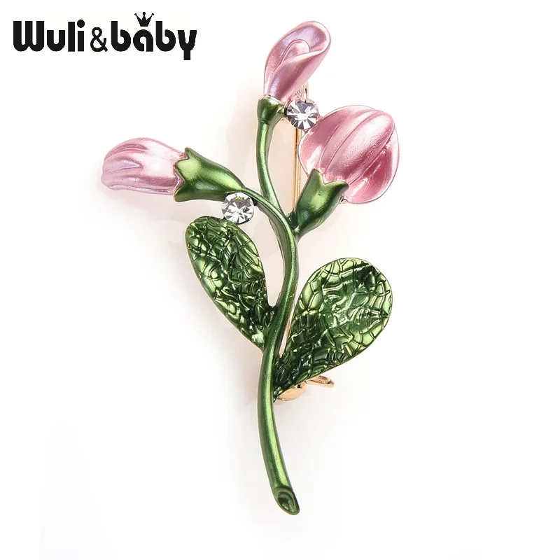Броши с розовыми цветами от Wuli&baby для женщин и мужчин броши из сплава свадеб