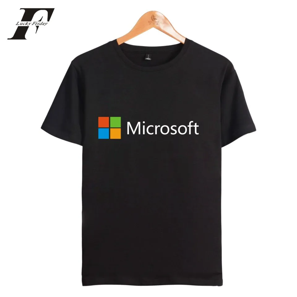 IT Google Microsoft Round Neck T-shirts Men Women T Shirts Short Sleeve Printed Summer Casual Tee Shirt Harajuku T-shirt Clothes