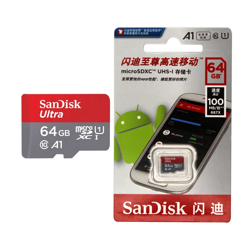 100% оригинальная карта памяти SanDisk Micro SD 16 ГБ 32 64 TF класса 10 UHS-I Microsd 128 для samrtphone table PC